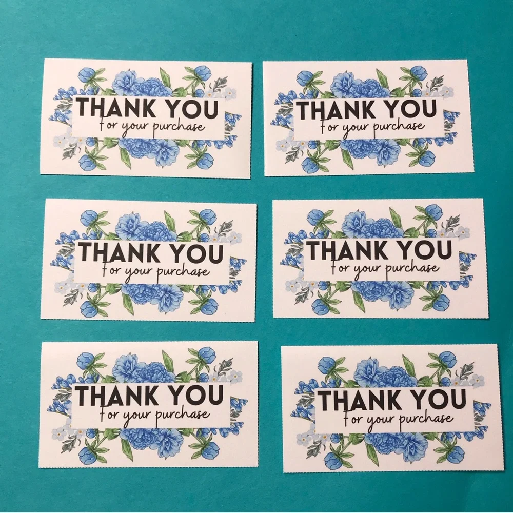 40 thank you cards blue floral